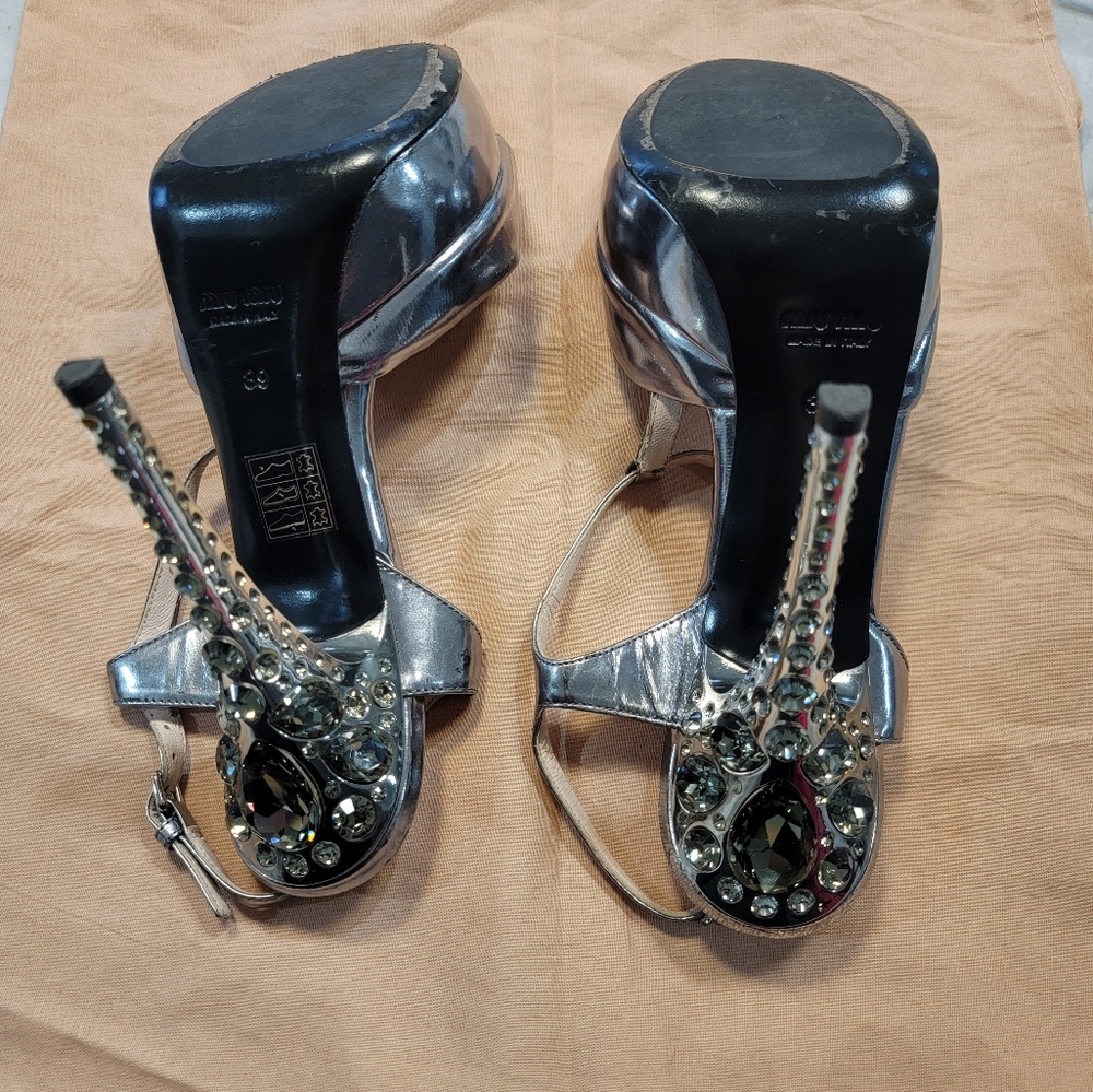 Miu Miu Bling Heels 39 US 9 - Picture 3 of 5